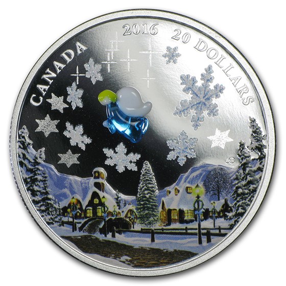 2016 Canada 1 oz Silver $20 Venetian Glass My Angel 2016 Canada 1 oz Silver $20 Venetian Glass My Angel